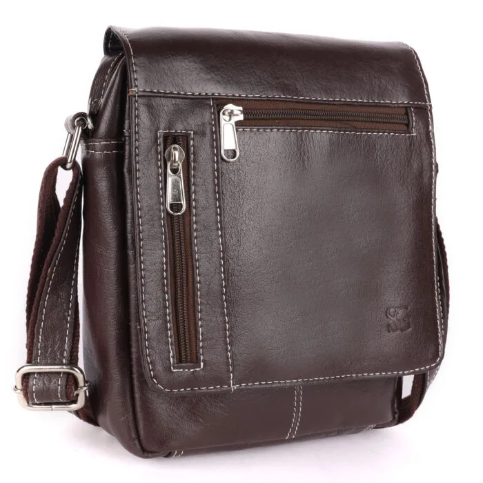 Genuine leather sling bag, crossbody bag for men and women, Flat Nappa leather sling bag, unisex leather crossbody bag, fashionable leather sling, premium leather crossbody