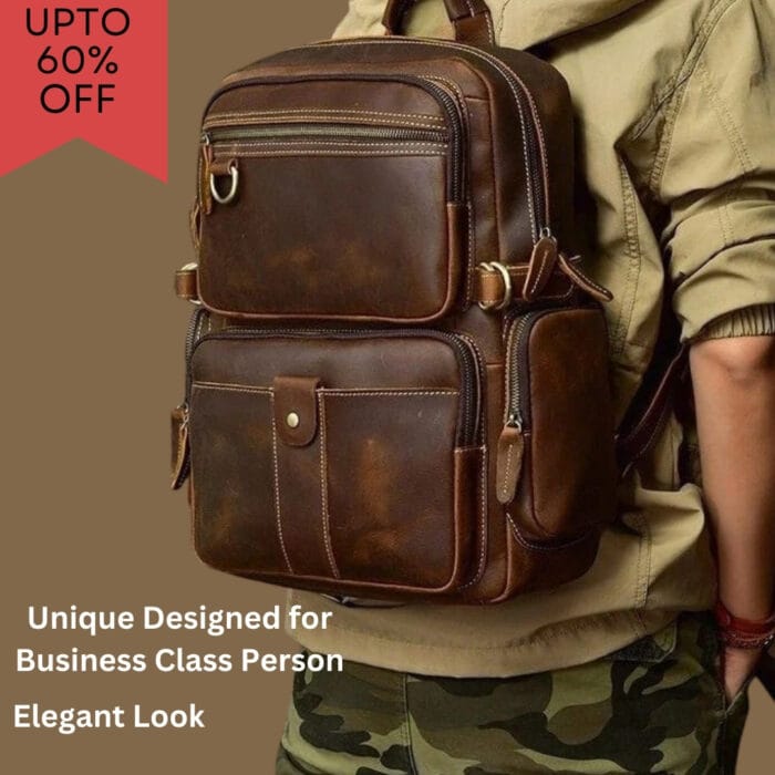 snepgear leather backpack for men